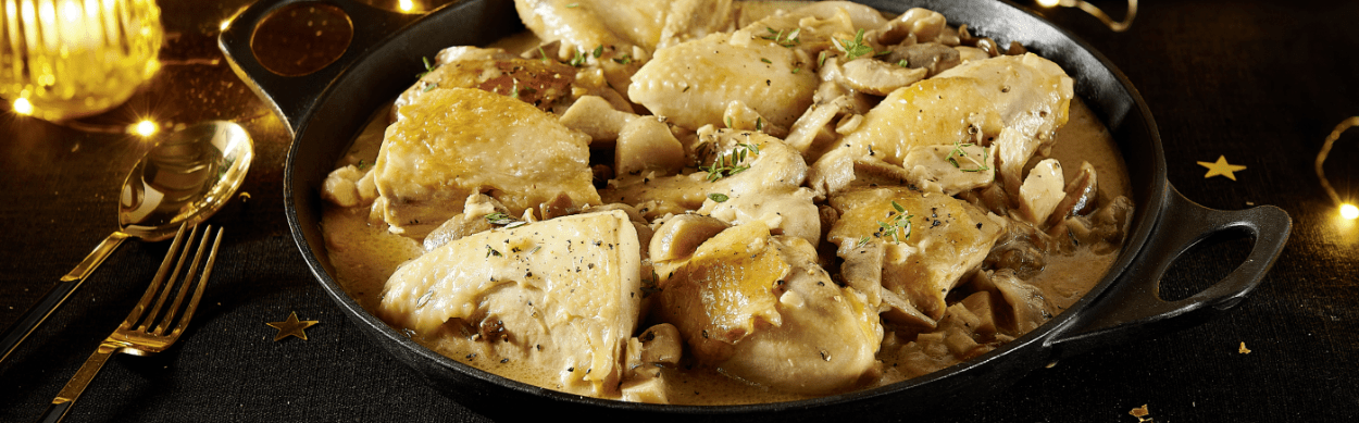 Chapon Aux Cèpes, Sauce Foie Gras Et Vin Blanc